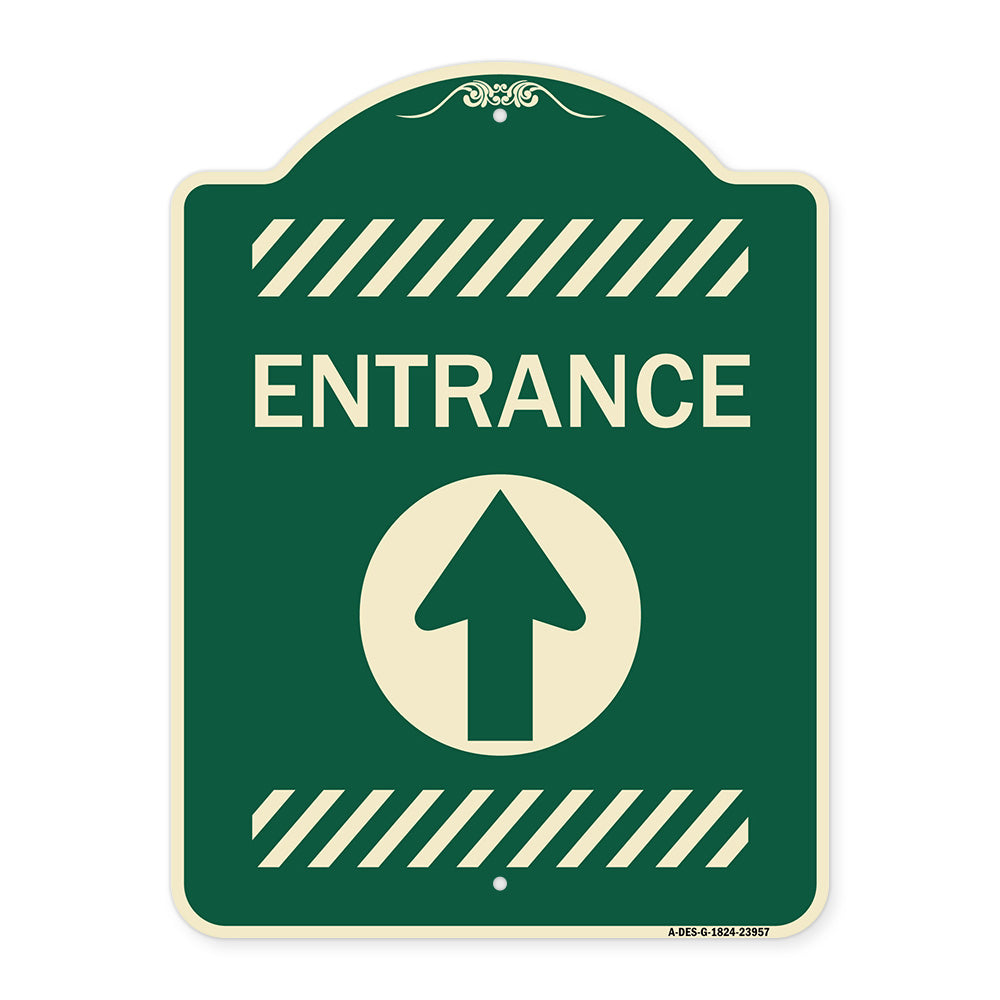 Flex Post Entrance with Straight Ahead Arrow Decal Only for Flex Paddle