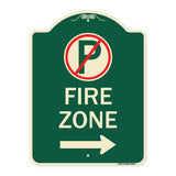 Fire Zone (No Parking Symbol and Right Arrow)