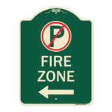 Fire Zone (No Parking Symbol and Left Arrow)