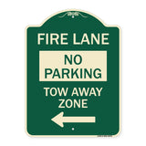 Fire Lane Tow-Away Zone with Left Arrow