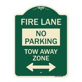 Fire Lane Tow-Away Zone with Bidirectional Arrow