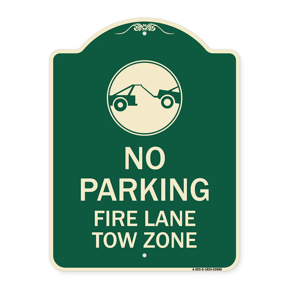 Fire Lane Tow Zone with Graphic