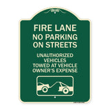 Fire Lanes No Parking on Streets Unauthorized Vehicles Towed at Owner Expense with Graphic