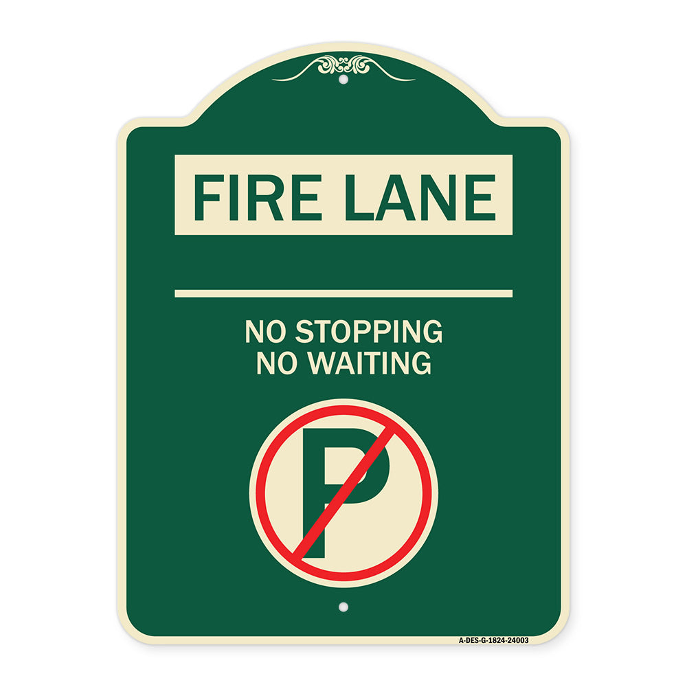 Fire Lane - No Parking No Waiting (With No Parking Symbol)