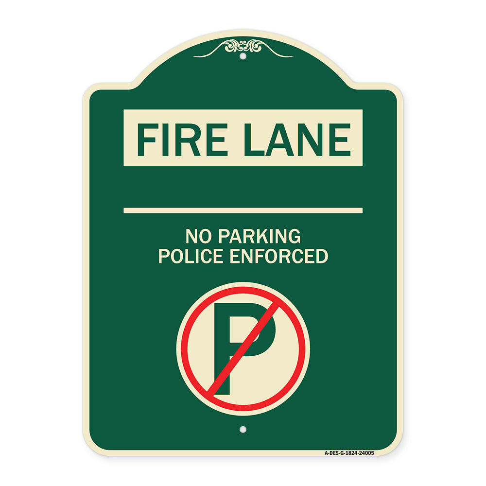 Fire Lane - No Parking Police Enforced (With No Parking Symbol)