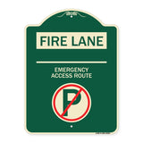 Fire Lane - Emergency Access Route (With No Parking Symbol)