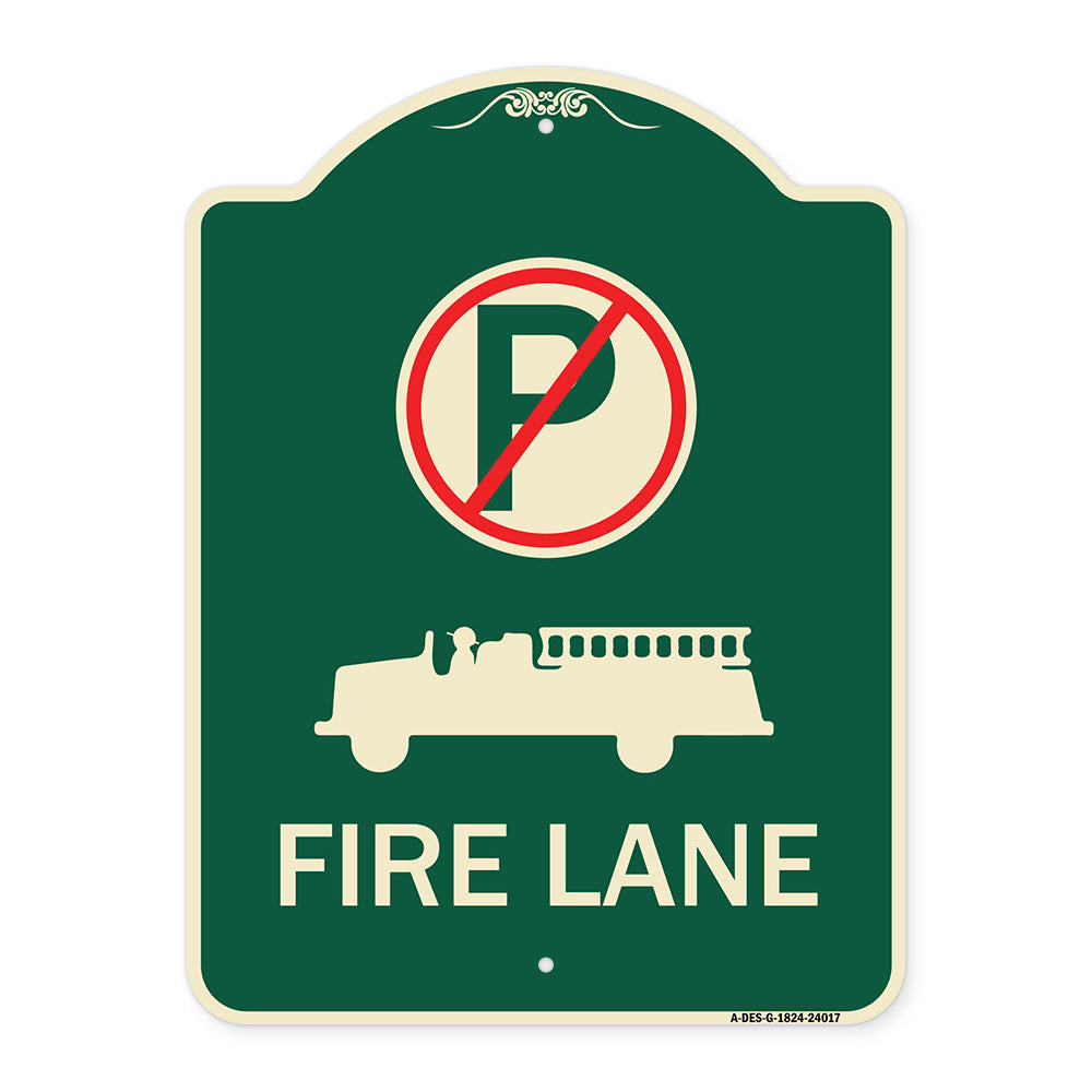 Fire Lane (With No Parking Symbol & Graphic)