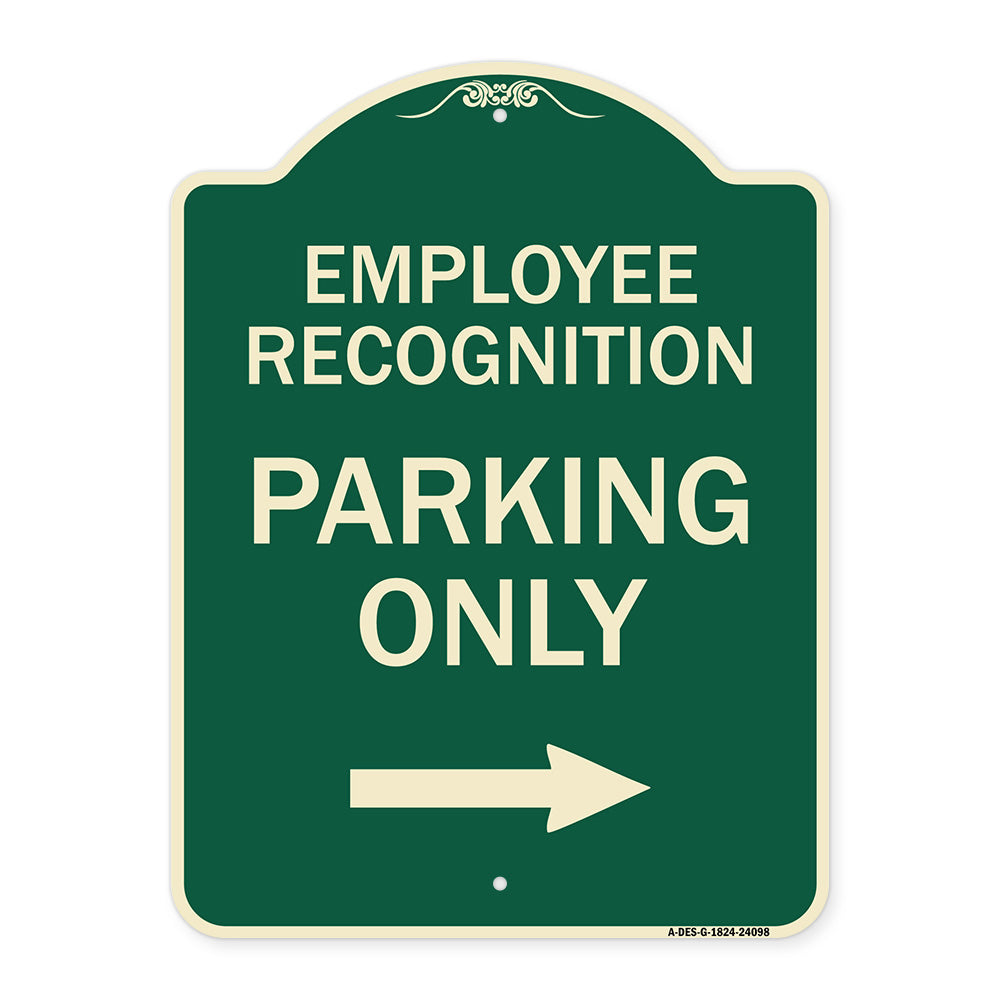 Employee Recognition Parking Only Right Arrow