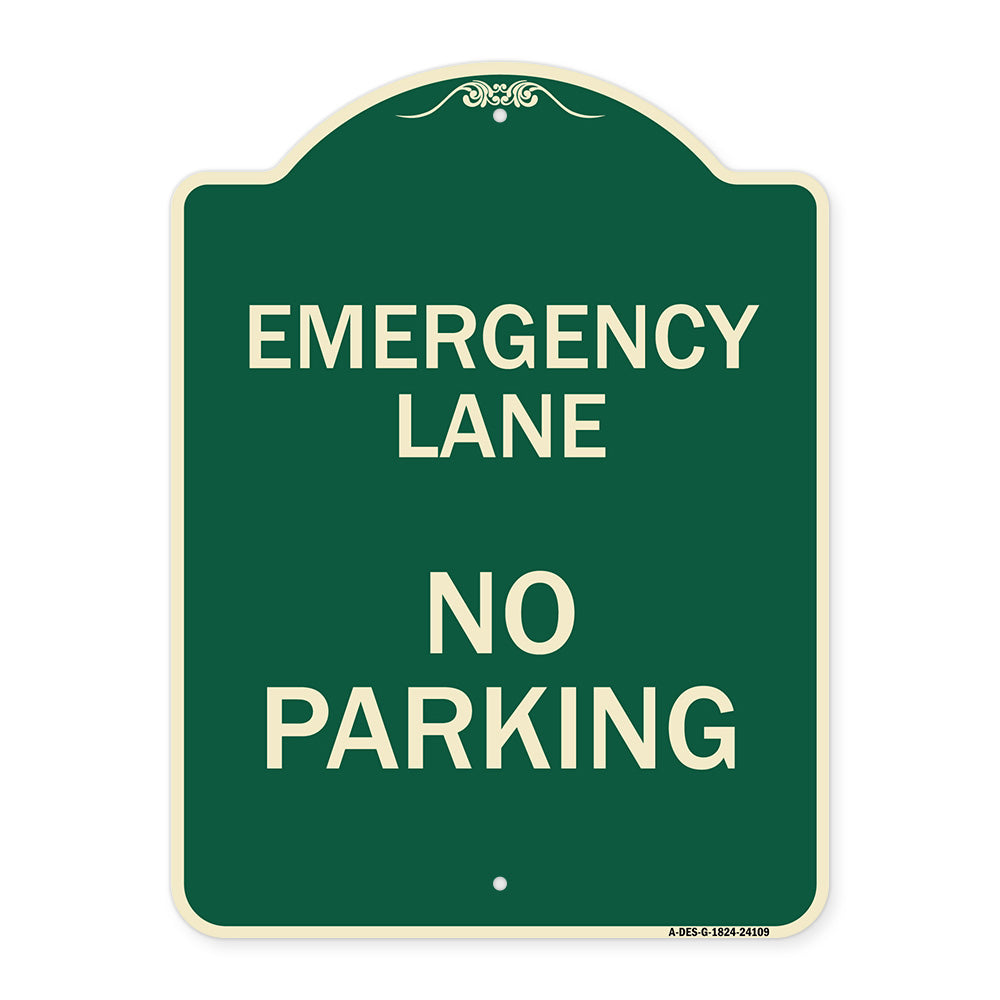 Emergency Lane No Parking Sign