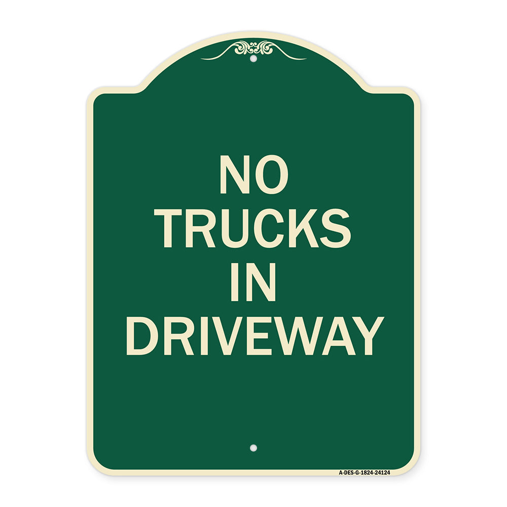 Driveway Sign No Trucks in Driveway