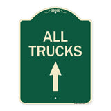 Driveway Sign All Trucks Move Ahead with Up Arrow