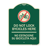 Do Not Lock Bicycles Here - No Estacione Su Bicicleta Aqui (With No Bicycle Graphic)
