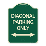 Diagonal Parking Only with Bidirectional Arrow