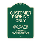 Customer Parking Only Violators Will Be Towed Away at Vehicle Owner's Expense