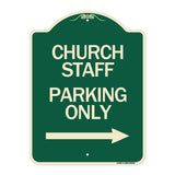 Church Staff Parking Only (With Right Arrow)