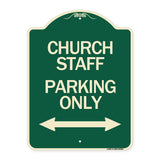 Church Staff Parking Only (With Bidirectional Arrow)