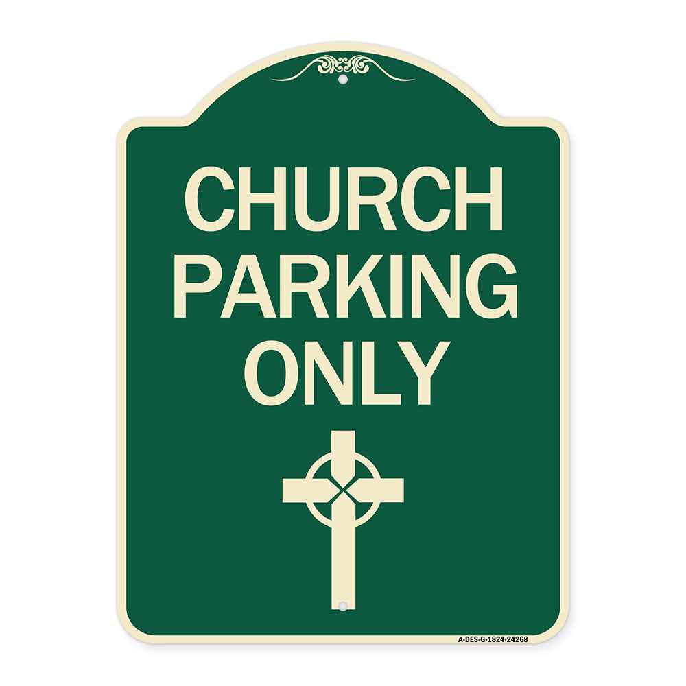 Church Parking Only (Cross Symbol)