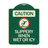 Caution - Slippery When Wet or Icy (With Graphic)