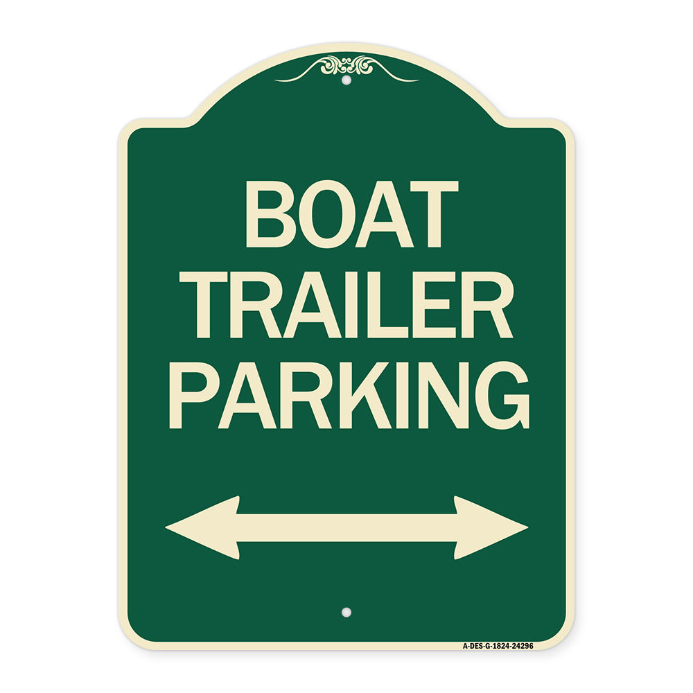 Boat Trailer Parking (With Bidirectional Arrow Symbol)