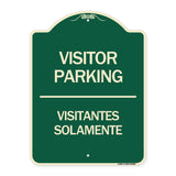 Bilingual Reserved Parking Sign Visitor Parking Visitantes Solamente
