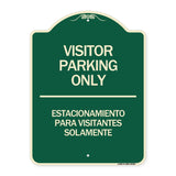 Bilingual Reserved Parking Sign Visitor Parking Only - Estacionamiento Para Visitantes Solamente