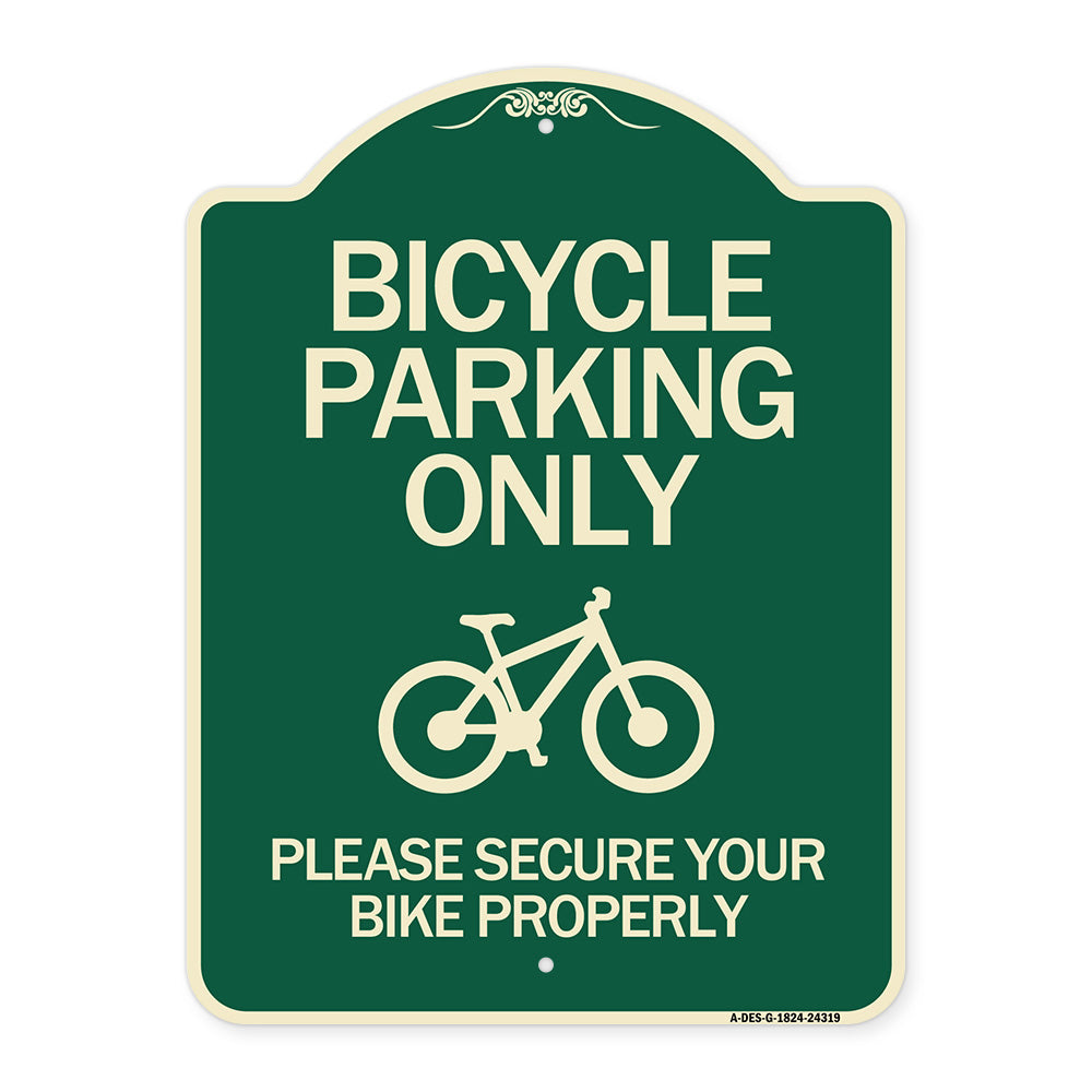 Bicycle Parking Only Please Secure Your Bike Properly Sign
