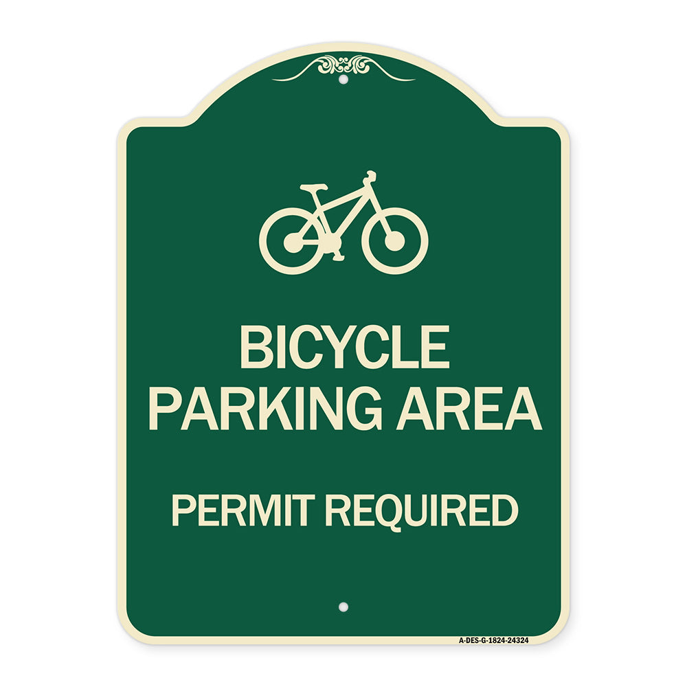 Bicycle Parking Area - Permit Required with Graphic