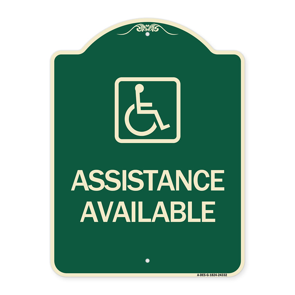 Assistance Available with Handicap Symbol