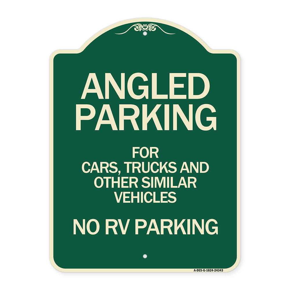 Angled Parking for Cars Trucks and Similar Vehicles - No RV Parking