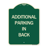 Additional Parking in Back Sign