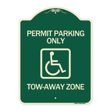 Accessible Permit Parking Only Tow-Away Zone with Symbol