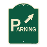 Parking with Arrow Pointing to Top Right