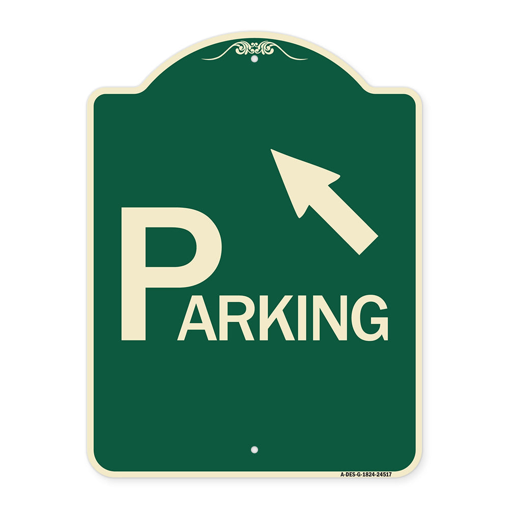 Parking with Arrow Pointing to Top Left