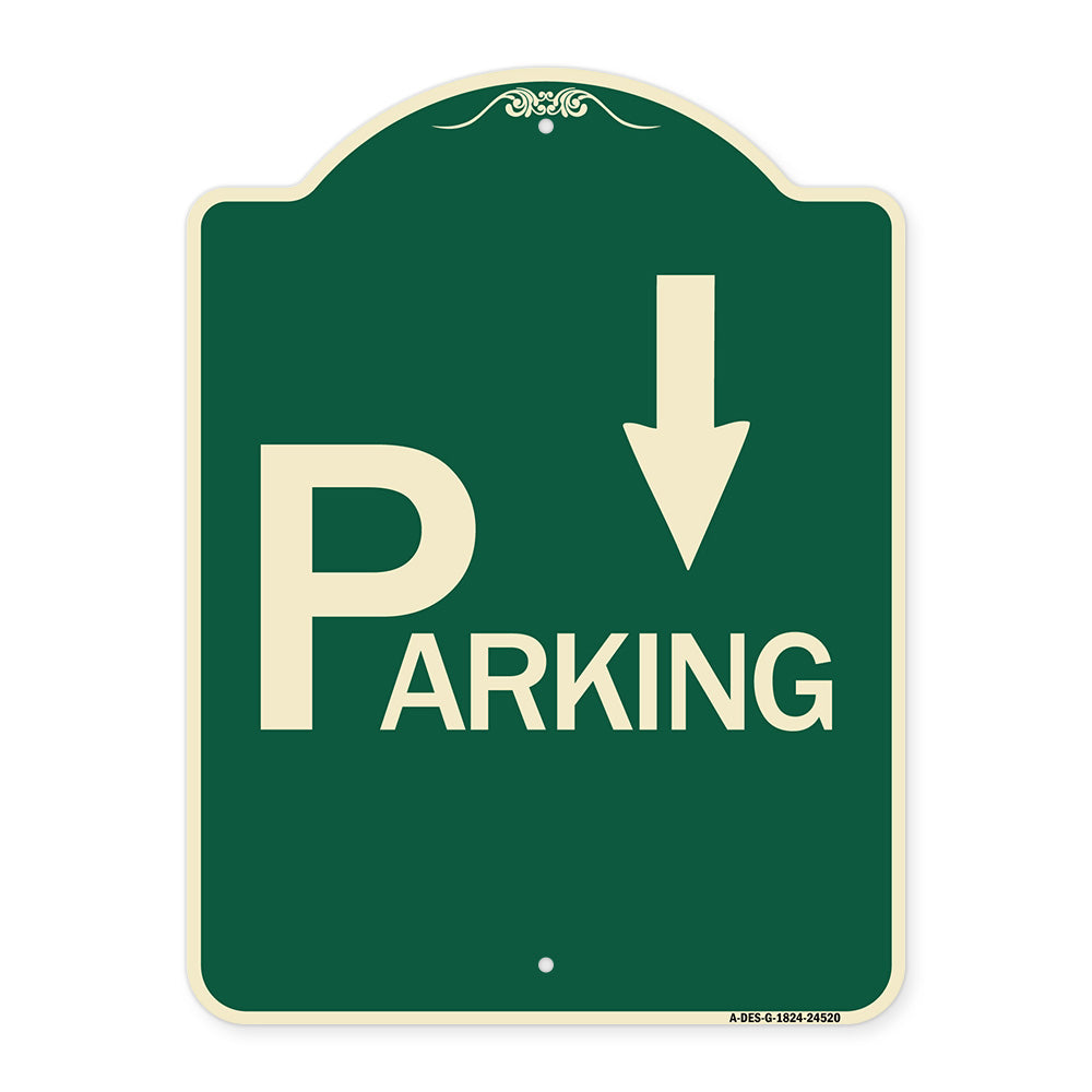 Parking with Arrow Pointing Down