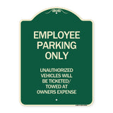 Employee Parking Only Unauthorized Vehicles Will Be Ticketed Towed at Owners Expense