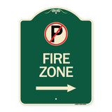 (No Parking Symbol and Right Arrow)
