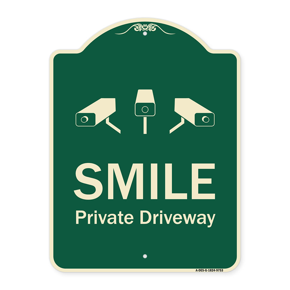 Smile Private Driveway With Video Surveillance Camera Graphics