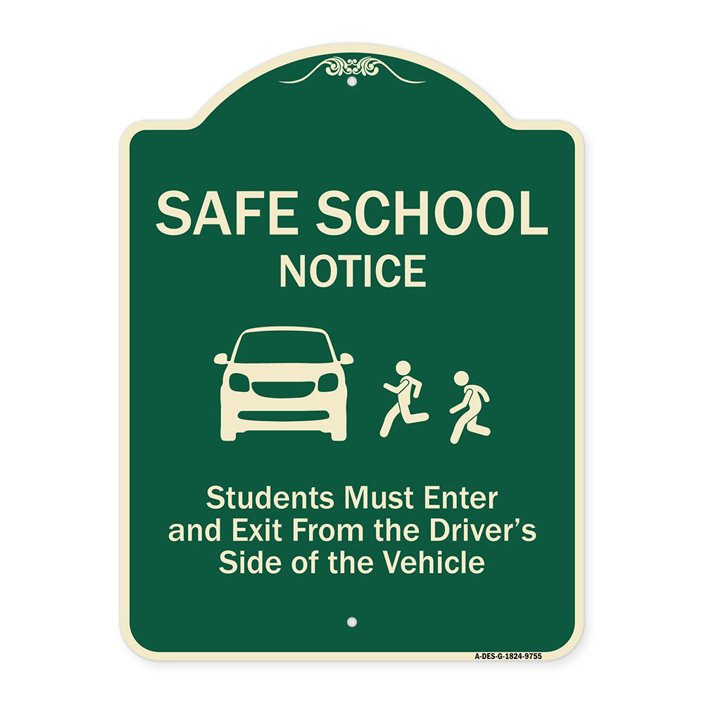 Safe School Notice Students Must Enter And Exit From Driver Side Of The Vehicle