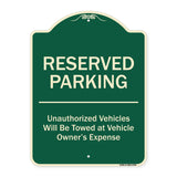 Reserved Parking Unauthorized Vehicles Will Be Towed At Vehicle Owner's Expense