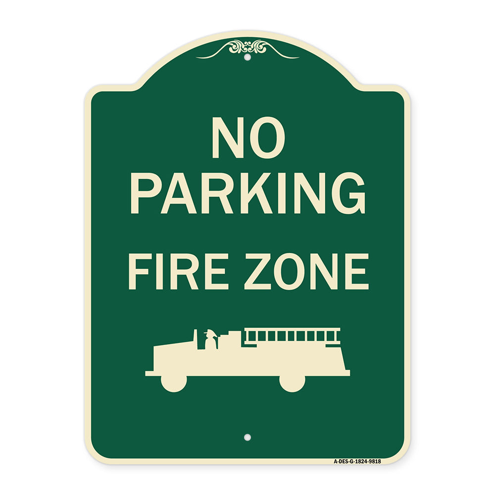 No Parking, Fire Zone With Graphic