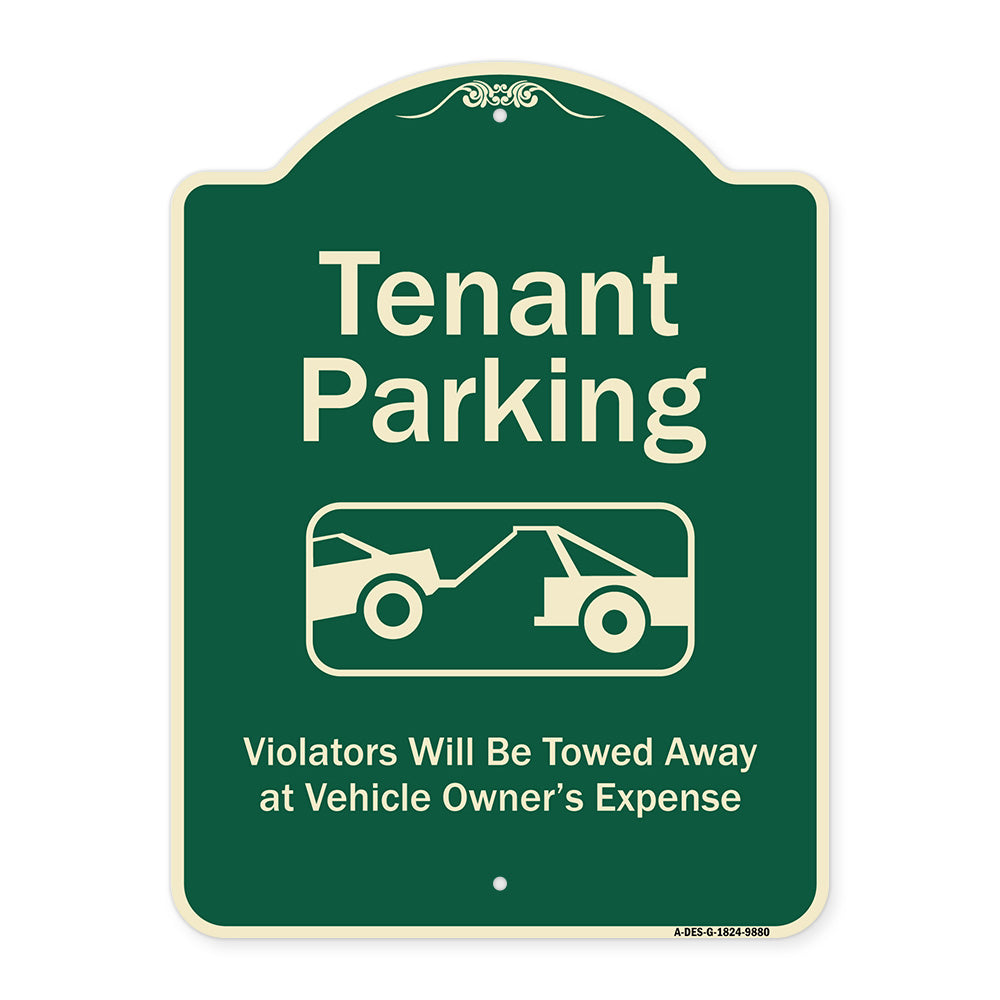 Tenant Parking, Violators Towed Away With Graphic