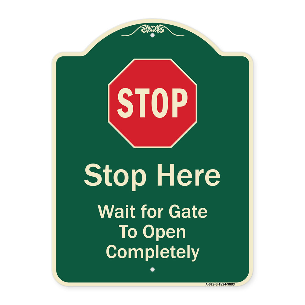 Stop, Wait For Gate To Open Completely With Symbol