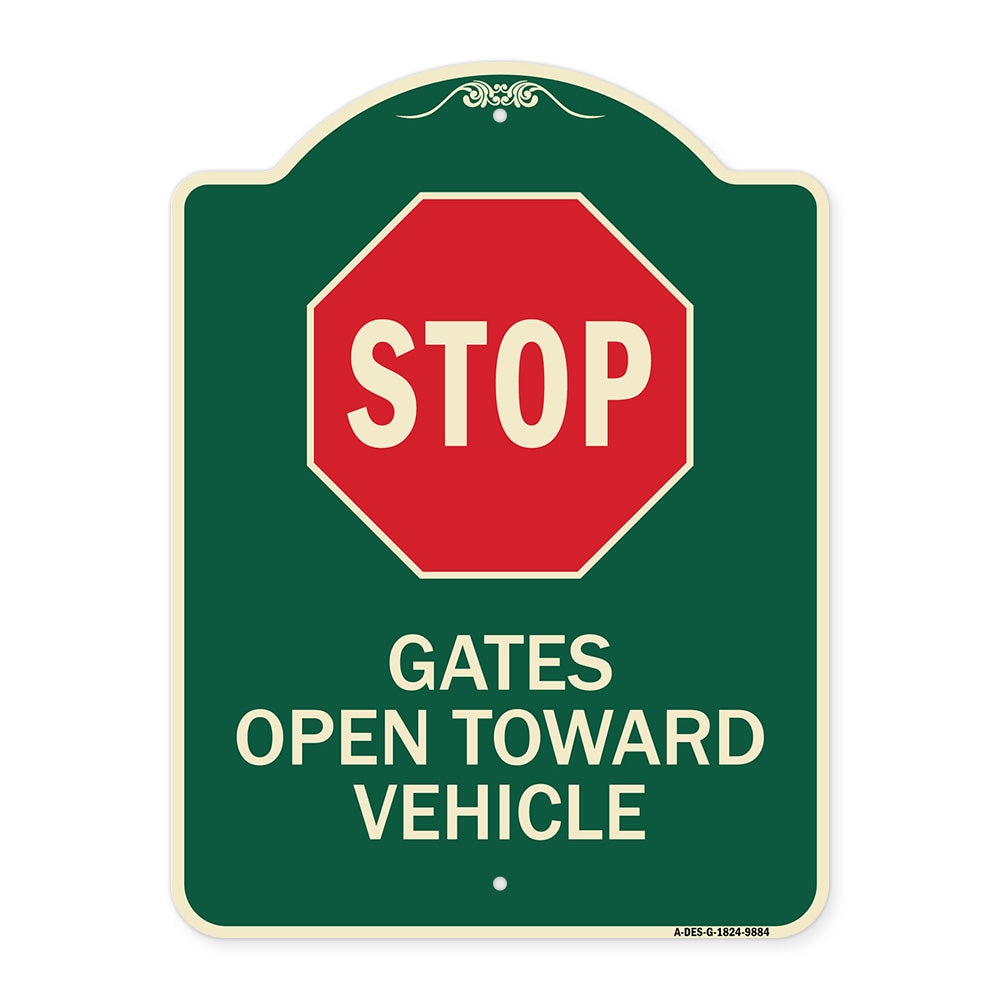 Stop, Gates Open Toward Vehicle