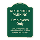 Restricted Parking Employees Only Violators Will Be Towed At Vehicle Owner's Expense