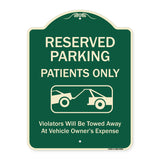 Reserved Parking Patients Only Violators Will Be Towed Away At Owner Expense With Graphic