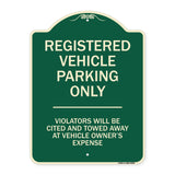 Registered Vehicle Parking Only Violators Will Be Cited And Towed Away At Vehicle Owner's Expense