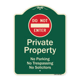 Private Property No Parking Trespassing Or Solicitors With Do Not Enter Symbol
