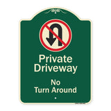 Private Driveway, No Turn Around With Symbol