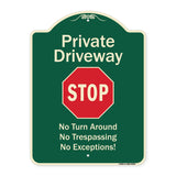 Private Driveway No Turn Around Or Trespassing No Exceptions With Stop