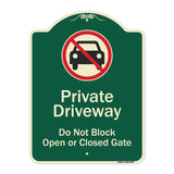 Private Driveway Do Not Block Open Or Closed Gate With No Parking Graphic